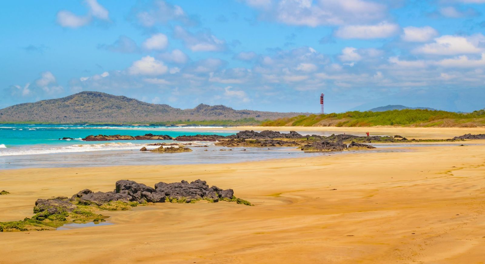 Puerto Villamil and the coastline of Isabela Island in the Galapagos