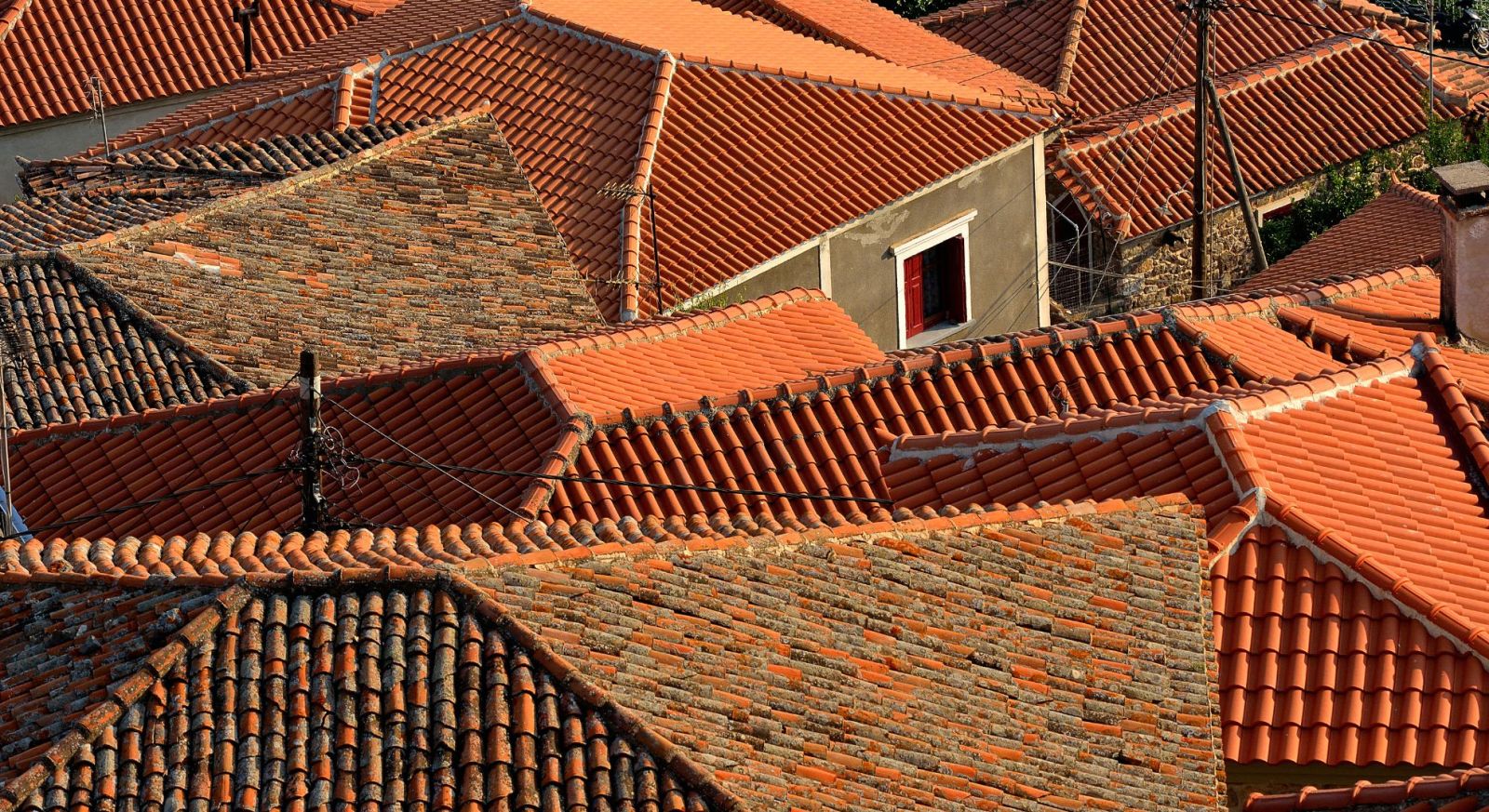 Greece Rooftops. Lesvos Holidays