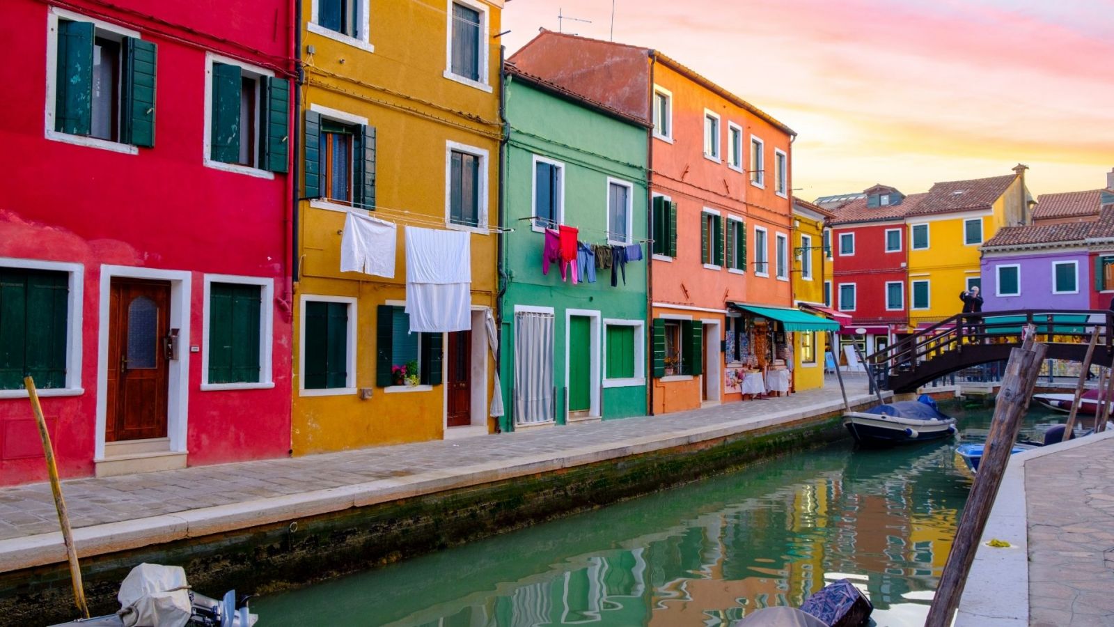 Venice Holidays. Colourful Buildings Next To A Canal