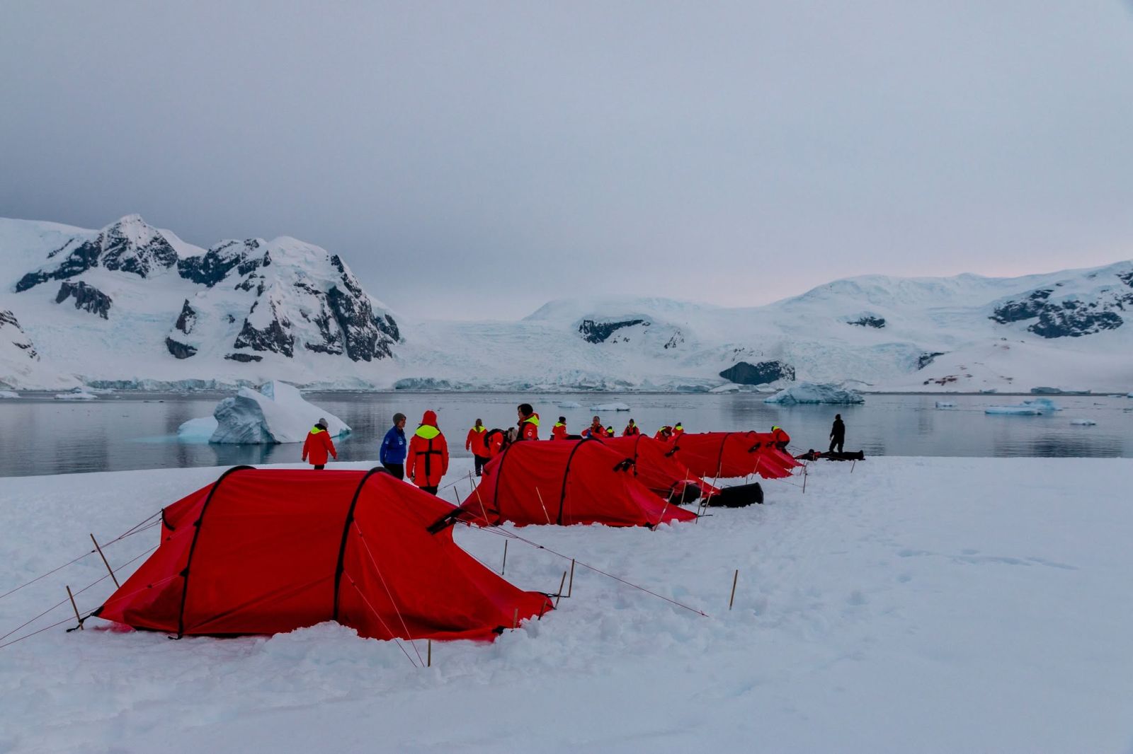 Camping on the ice during an Antarctica expedition