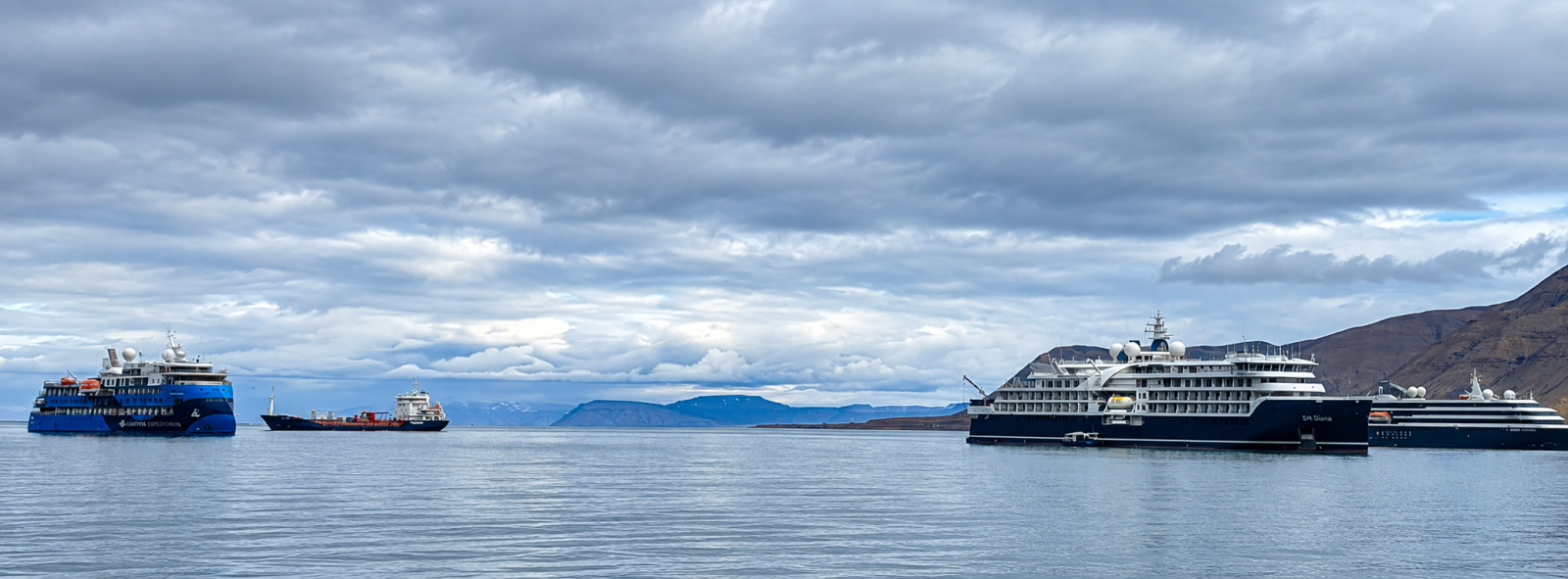 Expedition cruise ships in Svalbard